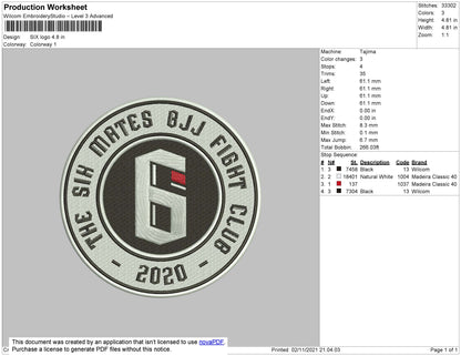 Six Logo Embroidery File 4 size