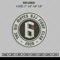Six Logo Embroidery File 4 size