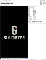 Six Mates Embroidery File 4 size
