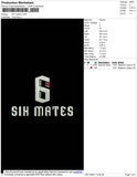 Six Mates Embroidery File 4 size