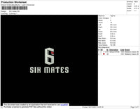 Six Mates Embroidery File 4 size