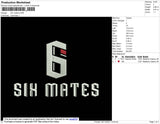 Six Mates Embroidery File 4 size