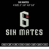 Six Mates Embroidery File 4 size