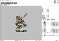 Skaters Est 1999 Embroidery File 4 size