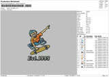 Skaters Est 1999 Embroidery File 4 size