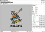Skaters Est 1999 Embroidery File 4 size