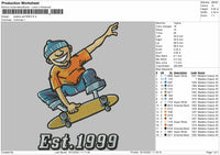 Skaters Est 1999 Embroidery File 4 size