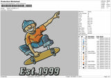 Skaters Est 1999 Embroidery File 4 size