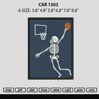 Skeleton 1302 Embroidery File 6 sizes