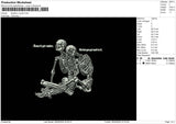 Skeleton Couple Embroidery File 6 sizes