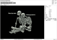 Skeleton Couple Embroidery File 6 sizes