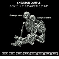 Skeleton Couple Embroidery File 6 sizes