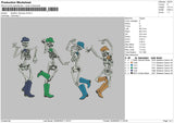 Skeleton Dancing V4 Embroidery File 5 sizes