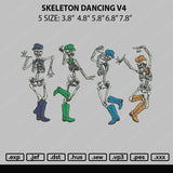 Skeleton Dancing V4 Embroidery File 5 sizes