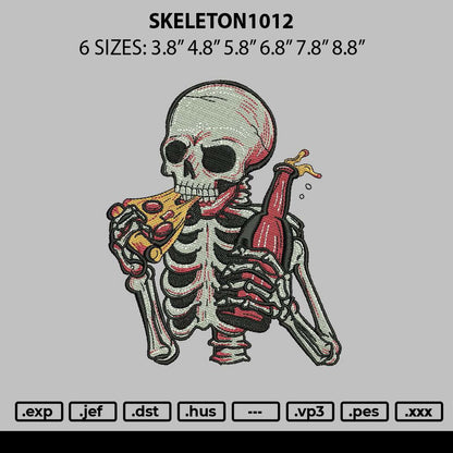 Skeleton1012 Embroidery File 6 sizes