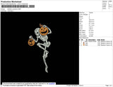 Skeleton Pumpkin Embroidery File 4 size