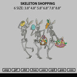 Skeleton Shopping Embroidery File 6 sizes