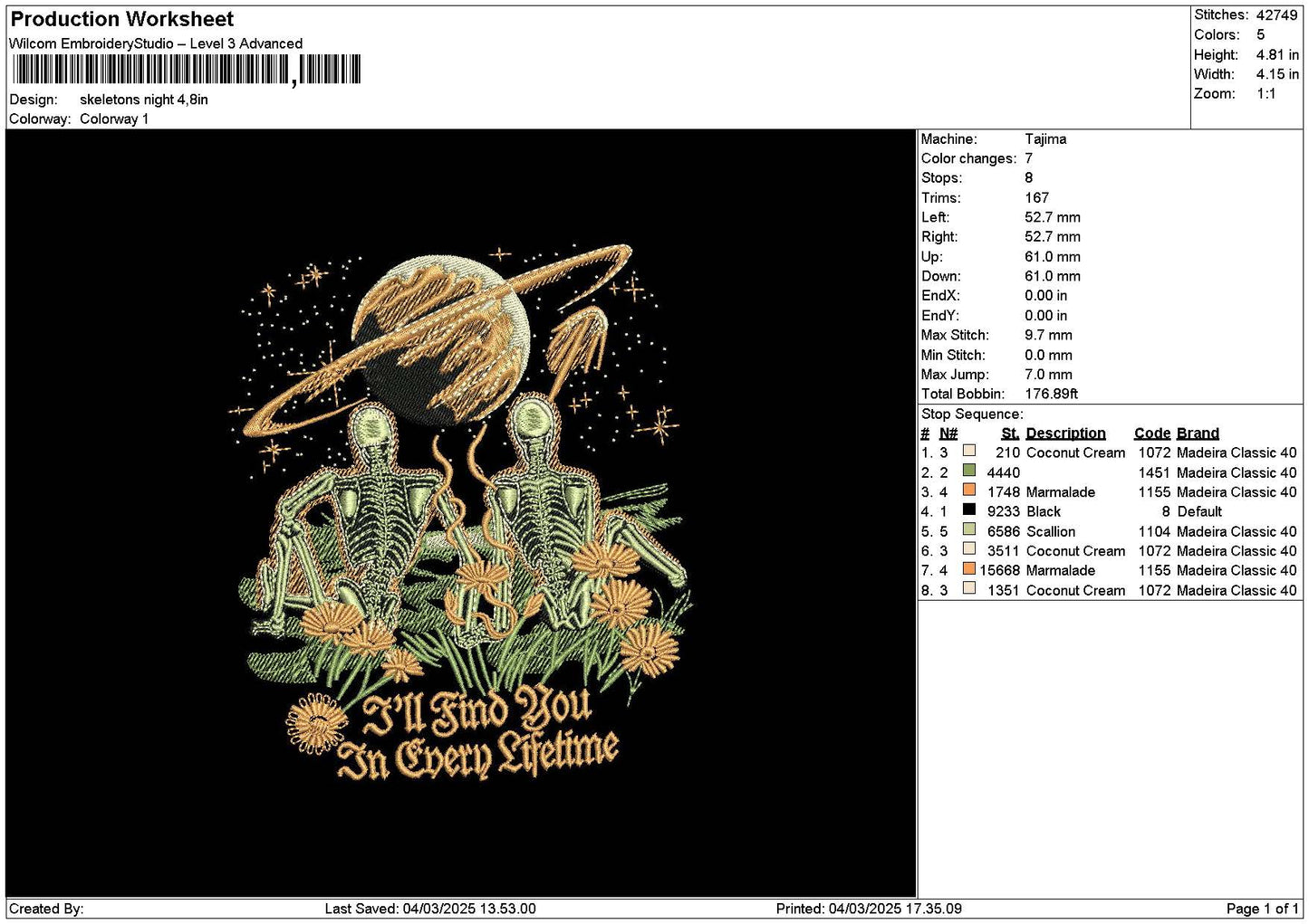 Skeletons0403 Embroidery File 6 sizes