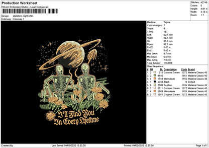 Skeletons0403 Embroidery File 6 sizes