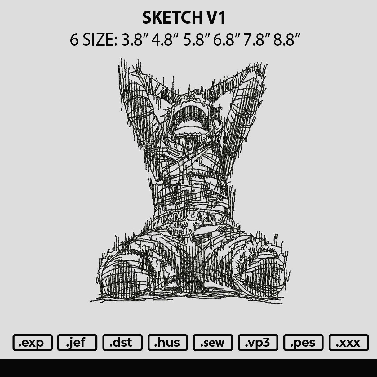 Sketch V1 Embroidery File 6 sizes