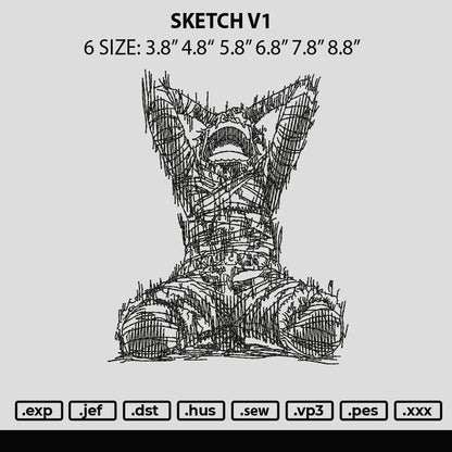 Sketch V1 Embroidery File 6 sizes