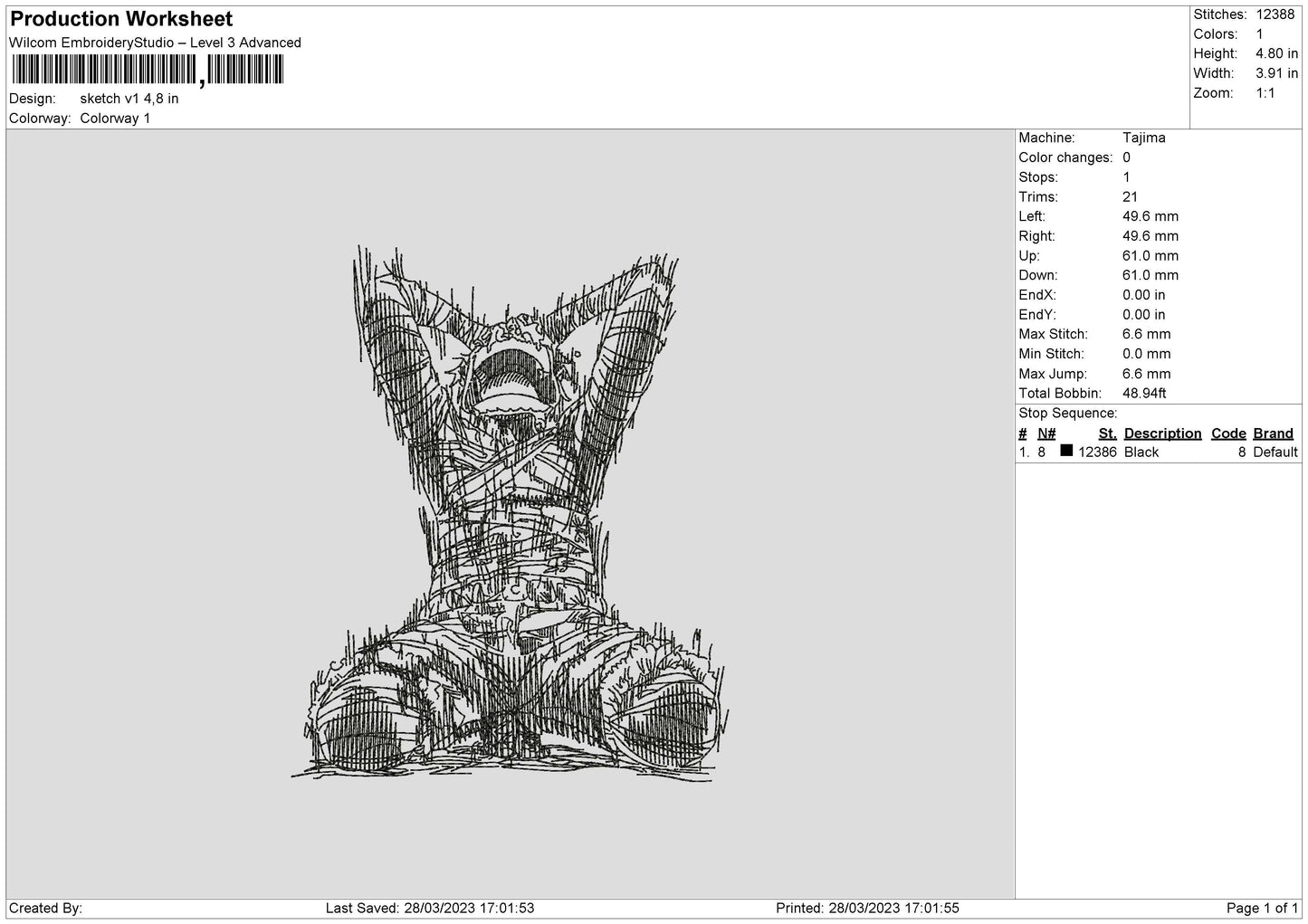 Sketch V1 Embroidery File 6 sizes