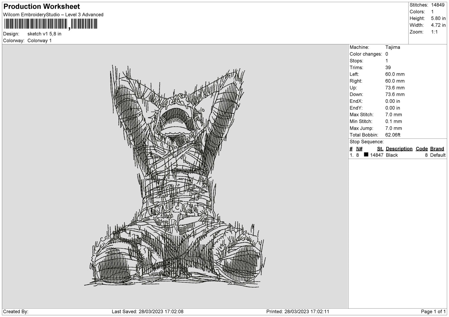 Sketch V1 Embroidery File 6 sizes