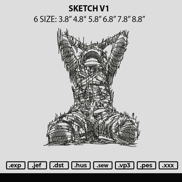 Sketch V1 Embroidery File 6 sizes