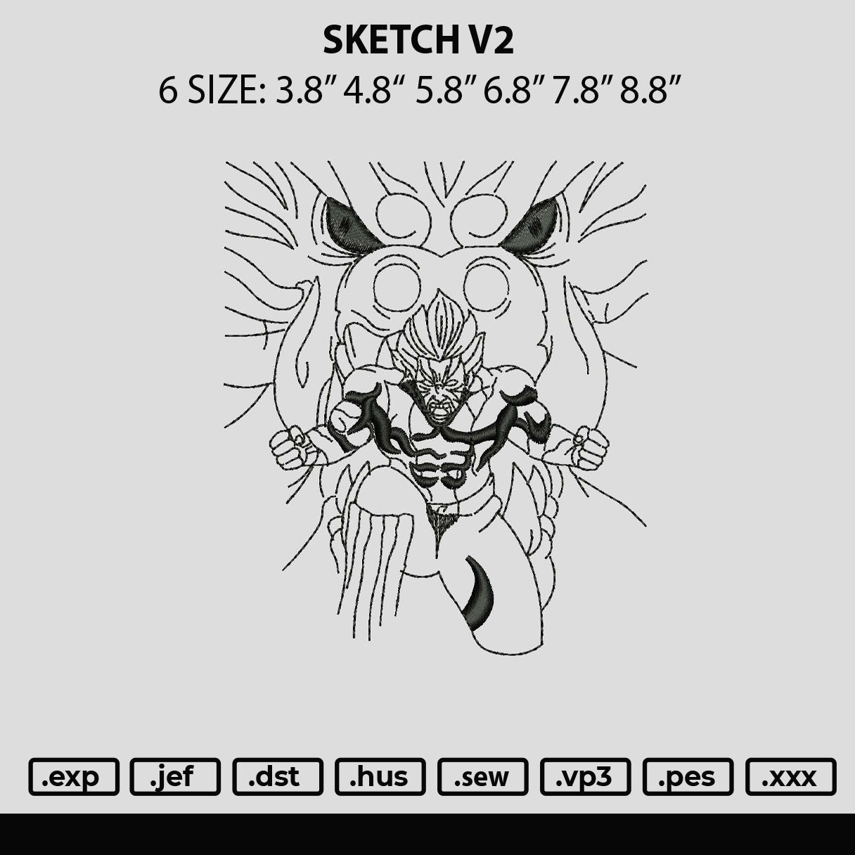 Sketch V2 Embroidery File 6 sizes