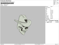 Skull Hat Embroidery File 4 size