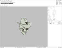 Skull Hat Embroidery File 4 size