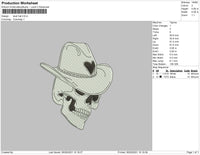 Skull Hat Embroidery File 4 size