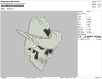 Skull Hat Embroidery File 4 size