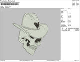 Skull Hat Embroidery File 4 size