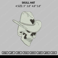 Skull Hat Embroidery File 4 size