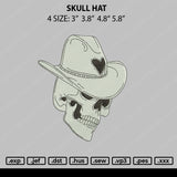 Skull Hat Embroidery File 4 size