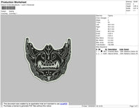 Skull Mask Embroidery File 4 size