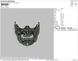 Skull Mask Embroidery File 4 size