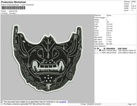 Skull Mask Embroidery File 4 size