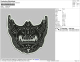 Skull Mask Embroidery File 4 size