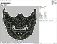 Skull Mask Embroidery File 4 size