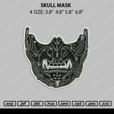 Skull Mask Embroidery File 4 size