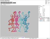 Skeleton Dancing Embroidery File 4 size