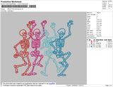 Skeleton Dancing Embroidery File 4 size