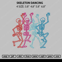 Skeleton Dancing Embroidery File 4 size