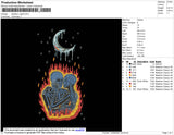 Skeleton Night Embroidery File 4 size