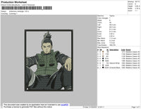 Shikamaru Rectangle Embroidery File 4 size