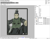 Shikamaru Rectangle Embroidery File 4 size