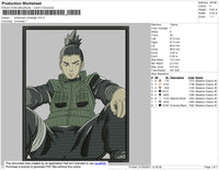 Shikamaru Rectangle Embroidery File 4 size