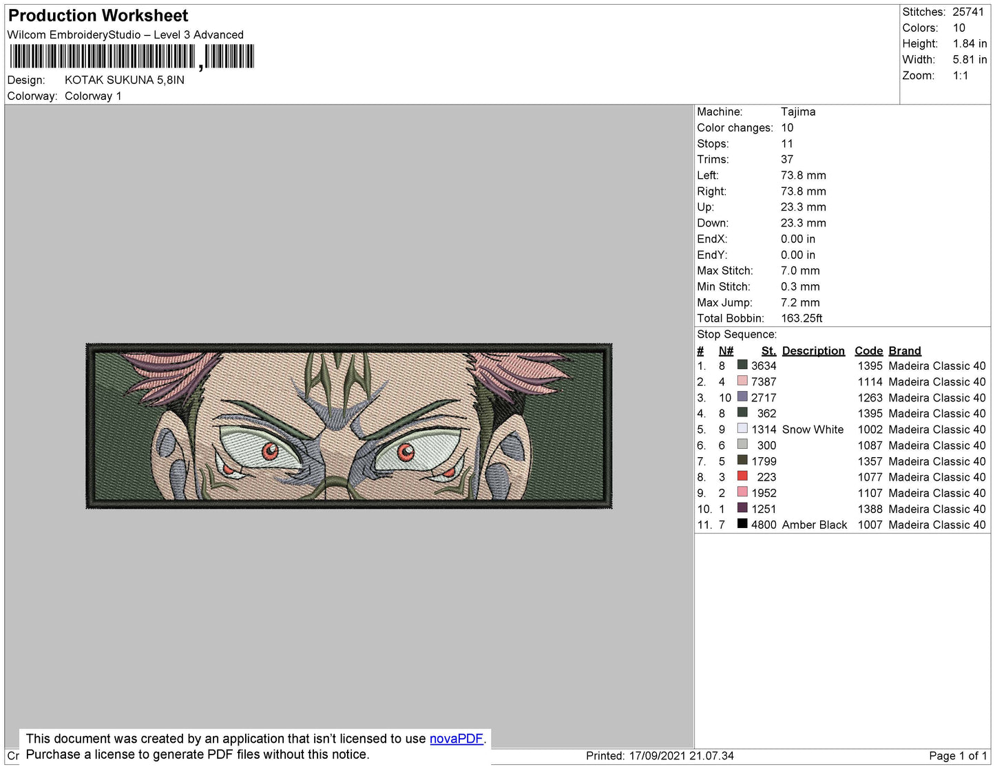 Sukuna Rectangle Embroidery File 4 size